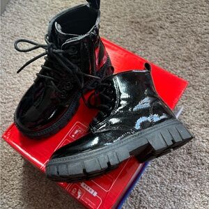 SHEIN Shiny Black Kids Boots